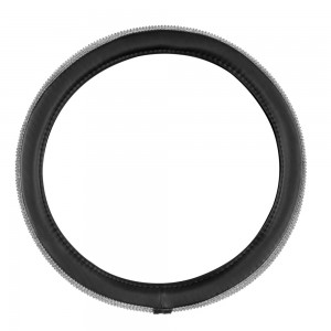 ΚΑΛΥΜΜΑ ΤΙΜΟΝΙΟΥ DIAMONDS SILVER (S) 35/37cm ΣΥΝΘΕΤΙΚΟ ΔΕΡΜΑ SKEENTEX ΜΑΥΡΟ/ΑΣΗΜΙ LAMPA  - 1 ΤΕΜ.