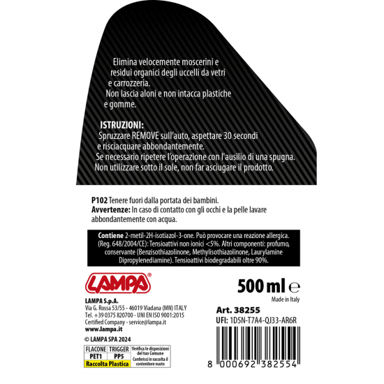 AMC-L3825.5 - ΥΓΡΟ ΚΑΘΑΡΙΣΜΟΥ ΣΕ ΣΠΡΕΙ ΓΙΑ ΕΝΤΟΜΑ/ΠΕΡΙΤΤΩΜΑΤΑ ΠΟΥΛΙΩΝ GRAN PREE 500ml LAMPA - 1 ΤΕΜ. ΥΓΡΟ ΚΑΘΑΡΙΣΜΟΥ ΣΕ ΣΠΡΕΙ ΓΙΑ ΕΝΤΟΜΑ/ΠΕΡΙΤΤΩΜΑΤΑ ΠΟΥΛΙΩΝ GRAN PREE 500ml LAMPA - 1 ΤΕΜ.