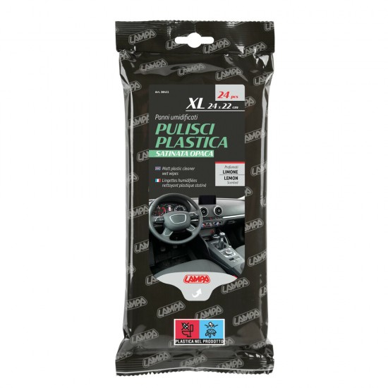 AMC-L3841.1 - ΥΓΡΑ ΜΑΝΤΗΛΑΚΙΑ ΚΑΘΑΡΙΣΜΟΥ ΠΛΑΣΤΙΚΩΝ ΕΠΙΦΑΝΕΙΩΝ ΜΕ ΜΑΤ ΦΙΝΙΡΙΣΜΑ XL 24x28cm LAMPA - 24 TEM. ΥΓΡΑ ΜΑΝΤΗΛΑΚΙΑ ΚΑΘΑΡΙΣΜΟΥ ΠΛΑΣΤΙΚΩΝ ΕΠΙΦΑΝΕΙΩΝ ΜΕ ΜΑΤ ΦΙΝΙΡΙΣΜΑ XL 24x28cm LAMPA - 24 TEM.