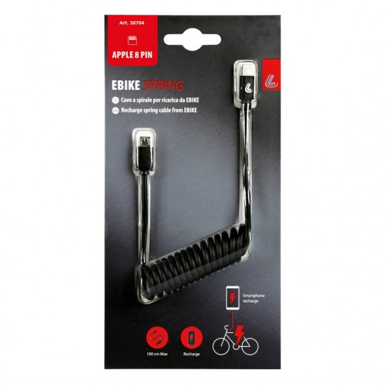 AMC-L3870.4/T - ΚΑΛΩΔΙΟ ΦΟΡΤΙΣΗΣ ΚΙΝΗΤΟΥ E-BIKE SPRING MICRO USB- APPLE 8 PIN ΣΠΙΡΑΛ 25-100cm ΚΑΛΩΔΙΟ ΦΟΡΤΙΣΗΣ ΚΙΝΗΤΟΥ E-BIKE SPRING MICRO USB- APPLE 8 PIN ΣΠΙΡΑΛ 25-100cm
