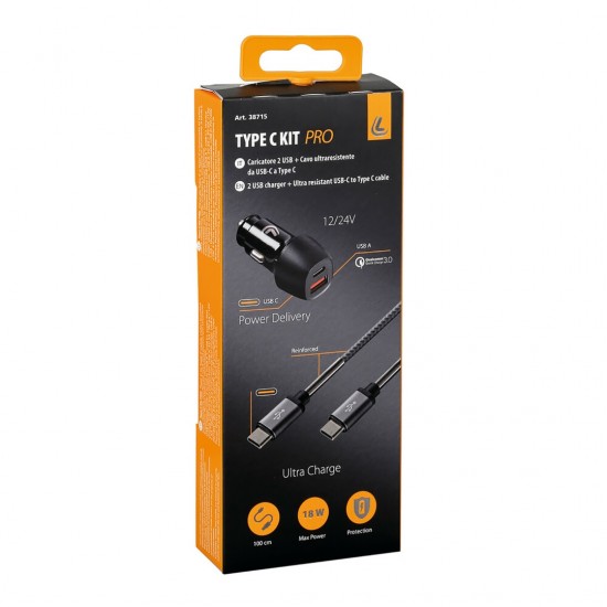 AMC-L3871.5/T - ΦΟΡΤΙΣΤΗΣ ΑΝΑΠΤΗΡΑ ΜΕ 2 USB ΚΑΙ ΚΑΛΩΔΙΟ ΦΟΡΤΙΣΗΣΚΑΙΣΥΓΧΡΟΝΙΣΜΟΥ 100cm TYPE-C KIT PRO 18W 12/24V ΦΟΡΤΙΣΤΗΣ ΑΝΑΠΤΗΡΑ ΜΕ 2 USB ΚΑΙ ΚΑΛΩΔΙΟ ΦΟΡΤΙΣΗΣΚΑΙΣΥΓΧΡΟΝΙΣΜΟΥ 100cm TYPE-C KIT PRO 18W 12/24V