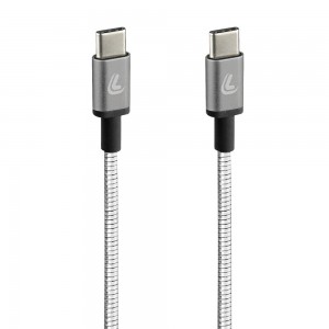 ΚΑΛΩΔΙΟ ΦΟΡΤΙΣΗΣ/ΜΕΤΑΦΟΡΑΣ ΔΕΔΟΜΕΝΩΝ USB TYPE C>USB TYPE C  IRON 2.0 3000mA/60W ΑΣΗΜΙ 100cm LAMPA - 1 ΤΕΜ.
