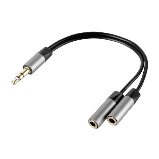 AMC-L3882.9/T - ΚΑΛΩΔΙΟ ΗΧΟΥ JACK 3,5mm 10cm ΑΠΟ ΜΟΝΟ ΑΡΣΕΝΙΚΟ ΣΕ ΔΙΠΛΟ ΘΗΛΥΚΟ AUX SPLITTER SILVER LINE ΚΑΛΩΔΙΟ ΗΧΟΥ JACK 3,5mm 10cm ΑΠΟ ΜΟΝΟ ΑΡΣΕΝΙΚΟ ΣΕ ΔΙΠΛΟ ΘΗΛΥΚΟ AUX SPLITTER SILVER LINE