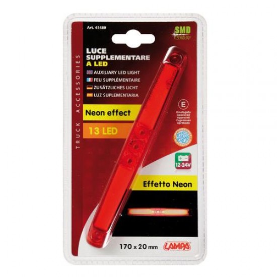 AMC-L4148.0 - ΦΩΣ ΘΕΣΕΩΣ 12/24V 13LED NEON EFFECT 17cm ΚΟΚΚΙΝΟ ΑΔΙΑΒΡΟΧΟ ΦΩΣ ΘΕΣΕΩΣ 12/24V 13LED NEON EFFECT 17cm ΚΟΚΚΙΝΟ ΑΔΙΑΒΡΟΧΟ