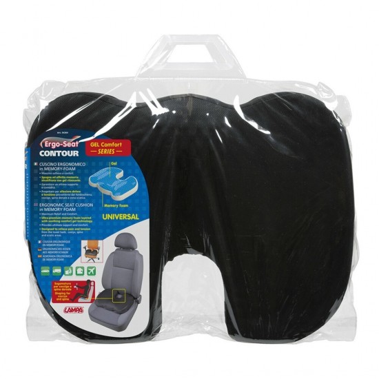 AMC-L5436.4 - ΜΑΞΙΛΑΡΙ ΚΑΘΙΣΜΑΤΟΣ ERGO SEAT CONTOUR ΜΕ GEL ΚΑΙ ΑΦΡΟ MEMORY FOAM (ΜΑΥΡΟ) - 1 ΤΕΜ. ΜΑΞΙΛΑΡΙ ΚΑΘΙΣΜΑΤΟΣ ERGO SEAT CONTOUR ΜΕ GEL ΚΑΙ ΑΦΡΟ MEMORY FOAM (ΜΑΥΡΟ) - 1 ΤΕΜ.
