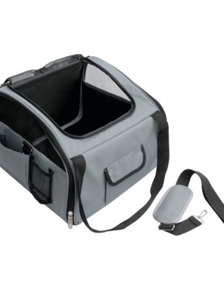 ΤΣΑΝΤΑ ΜΕΤΑΦΟΡΑΣ/ ΚΑΘΙΣΜΑ (ΚΟΥΤΙ) ΑΥΤΟΚΙΝΗΤΟΥ ΣΚΥΛΟΥ CAR PETS KENNEL 2 in 1 (S) 40x38x28cm ΜΕ ΛΟΥΡΙ ΔΕΣΙΜΑΤΟΣ