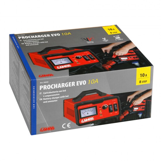 AMC-L7034.2 - ΦΟΡΤΙΣΤΗΣ ΜΠΑΤΑΡΙΑΣ PROCHARGER EVO 8STEP 6/12V 0-10A 5>120Ah LED ΜΕ ΑΜΠΕΡΟΜΕΤΡΟ LAMPA - 1 ΤΕΜ. ΦΟΡΤΙΣΤΗΣ ΜΠΑΤΑΡΙΑΣ PROCHARGER EVO 8STEP 6/12V 0-10A 5>120Ah LED ΜΕ ΑΜΠΕΡΟΜΕΤΡΟ LAMPA - 1 ΤΕΜ.