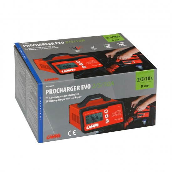 AMC-L7034.4 - ΦΟΡΤΙΣΤΗΣ ΜΠΑΤΑΡΙΑΣ PROCHARGER EVO 8STEP 12/24V 2/5/10A 5>120Ah LCD LAMPA - 1 ΤΕΜ. ΦΟΡΤΙΣΤΗΣ ΜΠΑΤΑΡΙΑΣ PROCHARGER EVO 8STEP 12/24V 2/5/10A 5>120Ah LCD LAMPA - 1 ΤΕΜ.