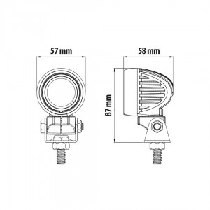 ΠΡΟΒΟΛΕΑΣ ΕΡΓΑΣΙΑΣ ΜΕ ΠΕΡΙΣΤΡΕΦΟΜΕΝΗ ΒΑΣΗ 360 ΜΟΙΡΩΝ 1LED 9-32V 10W 900LM 6.000K 57x 58 mm  -1ΤΕΜ.