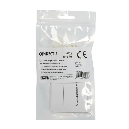 AMC-L7364.8 - ΑΝΤΑΛΛΑΚΤΙΚΟ ΦΙΣ CONNECT-1 4 PIN ΓΙΑ ΤΑΙΝΙΑ LED RGB 3 ΤΕΜ ΑΝΤΑΛΛΑΚΤΙΚΟ ΦΙΣ CONNECT-1 4 PIN ΓΙΑ ΤΑΙΝΙΑ LED RGB 3 ΤΕΜ