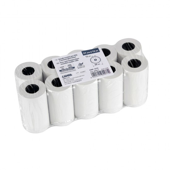 AMC-L8997.7 - ΡΟΛΟ ΣΕΤ ΑΠΟΔΕΙΞΕΩΝ ΓΙΑ POS (57 mm X 12 m) - LAMPA - 10 ΤΕΜ. ΡΟΛΟ ΣΕΤ ΑΠΟΔΕΙΞΕΩΝ ΓΙΑ POS (57 mm X 12 m) - LAMPA - 10 ΤΕΜ.