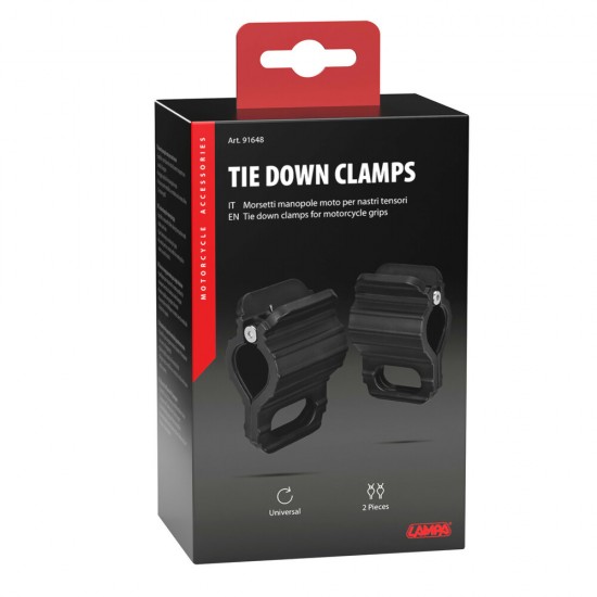 AMC-L9164.8 - ΣΦΙΓΚΤΗΡΕΣ ΣΤΕΡΕΩΣΗΣ MOTO TIE DOWN CLAMPS ΓΙΑ ΣΤΗΡΙΞΗ ΑΠΟ ΤΑ ΧΕΡΟΥΛΙΑ ΣΕ ΜΑΥΡΟ ΧΡΩΜΑ LAMPA - 2 ΤΕΜ. ΣΦΙΓΚΤΗΡΕΣ ΣΤΕΡΕΩΣΗΣ MOTO TIE DOWN CLAMPS ΓΙΑ ΣΤΗΡΙΞΗ ΑΠΟ ΤΑ ΧΕΡΟΥΛΙΑ ΣΕ ΜΑΥΡΟ ΧΡΩΜΑ LAMPA - 2 ΤΕΜ.