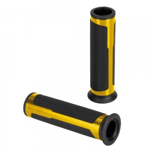 ΧΕΡΟΥΛΙΑ MOTO STYLE GRIP ΜΑΥΡΟ/ΧΡΥΣΟ ΧΡΩΜΑ 22mm+25mm 12cm LAMPA - 2 τεμ.