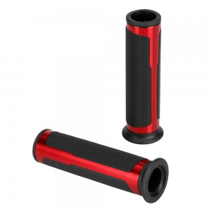 ΧΕΡΟΥΛΙΑ MOTO STYLE GRIP ΜΑΥΡΟ/ΚΟΚΚΙΝΟ ΧΡΩΜΑ 22mm+25mm 12cm LAMPA - 2 τεμ.