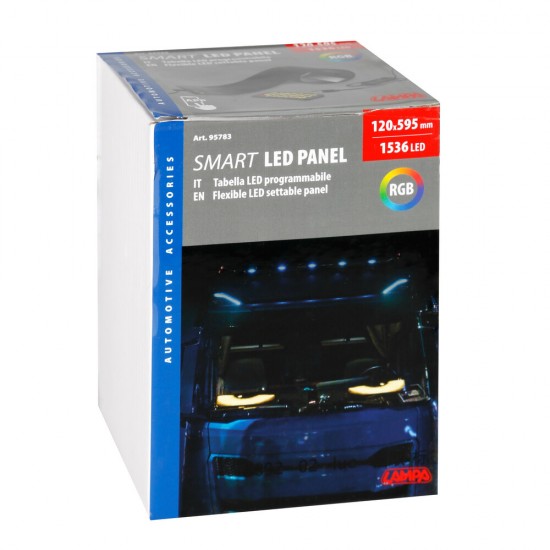 ΠΑΝΕΛ ΕΥΚΑΜΠΤΟ SMART LED PANEL 1536 LED 120x595mm RGB ΜΕ ΚΑΛΩΔΙΟ 450cm ΓΙΑ USB & REMOTE CONTROL LAMPA - 1 ΤΕΜ.