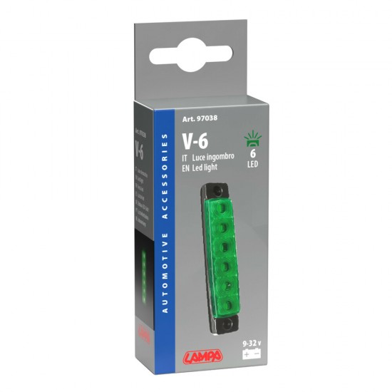 ΦΩΣ ΟΓΚΟΥ 9>32V 6 LED ΠΡΑΣΙΝΟ ΧΡΩΜΑ 95,6x19,8mm ΜΕ ΕΓΚΡΙΣΗ ΤΥΠΟΥ E148 LAMPA -  1 Τεμ.