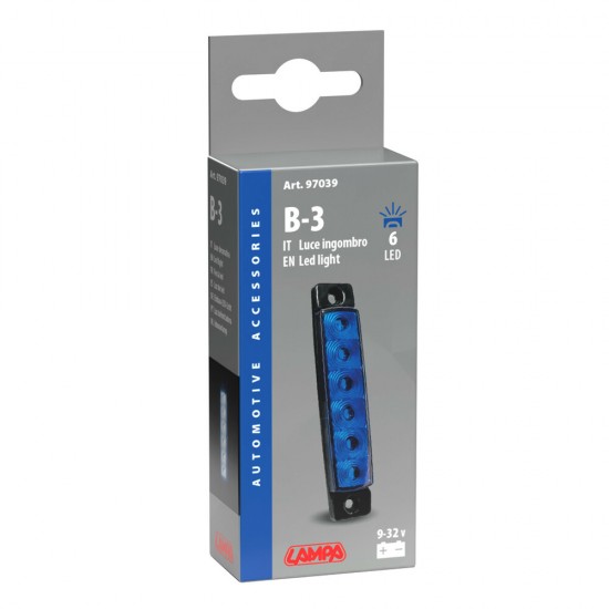 AMC-L9703.9 - ΦΩΣ ΟΓΚΟΥ 9>32V 6 LED ΜΠΛΕ ΧΡΩΜΑ 95,6x19,8mm LAMPA - 1 Τεμ. ΦΩΣ ΟΓΚΟΥ 9>32V 6 LED ΜΠΛΕ ΧΡΩΜΑ 95,6x19,8mm LAMPA - 1 Τεμ.