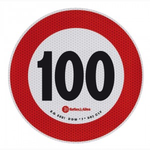 ΣΗΜΑ ΤΑΧΥΤΗΤΑΣ ΧΙΛΙΟΜΕΤΡΩΝ 100km/h ΑΥΤΟΚΟΛΛΗΤΟ 20CM ΔΙΑΜΕΤΡΟΣ