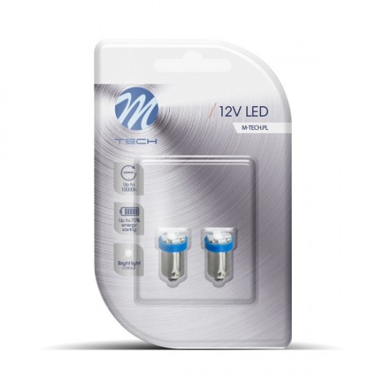 AMC-LB009B/MT - ΛΑΜΠΑΚΙΑ T4W 12V 0,24W BA9s (ΜΙΝΙΟΝ) LED 4xSMD2835 ΜΠΛΕ BLISTER M-TECH - 2 τεμ. ΛΑΜΠΑΚΙΑ T4W 12V 0,24W BA9s (ΜΙΝΙΟΝ) LED 4xSMD2835 ΜΠΛΕ BLISTER M-TECH - 2 τεμ.