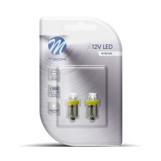 AMC-LB013Y/MT - T4W 12V 0,96W BA9s (ΜΙΝΙΟΝ) LED 4xLED 3mm ΚΙΤΡΙΝΟ BLISTER 2ΤΕΜ. M-TECH T4W 12V 0,96W BA9s (ΜΙΝΙΟΝ) LED 4xLED 3mm ΚΙΤΡΙΝΟ BLISTER 2ΤΕΜ. M-TECH
