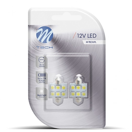 AMC-LB052W/MT - ΛΑΜΠΑΚΙΑ ΠΛΑΦΟΝΙΕΡΑΣ C5W/C10W 12V 1,44W SV8,5 36mm PREMIUM LED 6xSMD5050 ΛΕΥΚΟ BLISTER 2ΤΕΜ. M-TECH ΛΑΜΠΑΚΙΑ ΠΛΑΦΟΝΙΕΡΑΣ C5W/C10W 12V 1,44W SV8,5 36mm PREMIUM LED 6xSMD5050 ΛΕΥΚΟ BLISTER 2ΤΕΜ. M-TECH