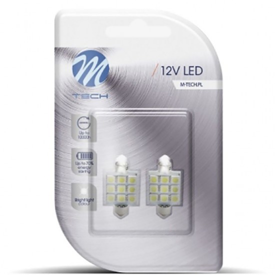 AMC-LB059W/MT - ΛΑΜΠΑΚΙΑ ΠΛΑΦΟΝΙΕΡΑΣ C5W/C10W 12V 1,44W SV8,5 41mm PREMIUM LED 9xSMD5050 ΛΕΥΚΟ BLISTER 2ΤΕΜ. M-TECH ΛΑΜΠΑΚΙΑ ΠΛΑΦΟΝΙΕΡΑΣ C5W/C10W 12V 1,44W SV8,5 41mm PREMIUM LED 9xSMD5050 ΛΕΥΚΟ BLISTER 2ΤΕΜ. M-TECH