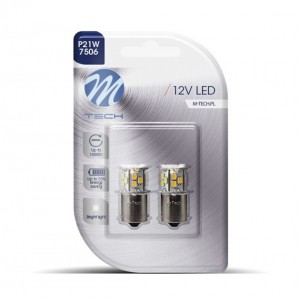 P21W 12V BA15s 1,6W 21xSMD2835 LED ΛΕΥΚΟ BLISTER 2ΤΕΜ. M-TECH P21W 12V BA15s 1,6W 21xSMD2835 LED ΛΕΥΚΟ BLISTER 2ΤΕΜ. M-TECH