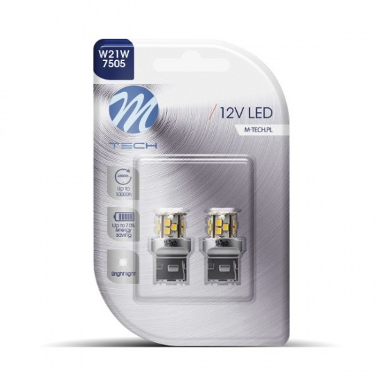 AMC-LB114W/MT - W21W 12V W3x16d 1,8W 21xSMD2835 LED ΛΕΥΚΟ BLISTER 2ΤΕΜ. M-TECH W21W 12V W3x16d 1,8W 21xSMD2835 LED ΛΕΥΚΟ BLISTER 2ΤΕΜ. M-TECH