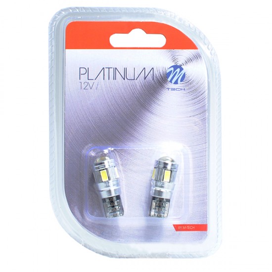 T10 W5W 12V W2,1x9,5d LED 6xSMD5730 ΛΕΥΚΟ (ΚΑΡΦΩΤΟ CAN-BUS) 2ΤΕΜ. M-TECH