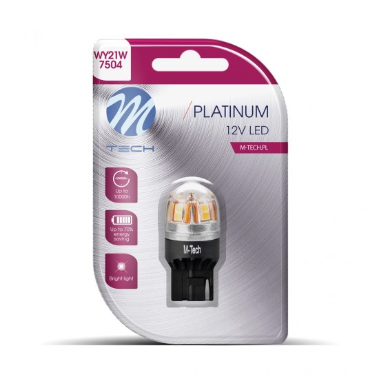 AMC-LB828Y-01B/MT - W21W (T20) 12/24V W3x16d 15x2835SMD LED CAN-BUS ΠΟΡΤΟΚΑΛΙ PLATINIUM M-TECH - 1 ΤΕΜ W21W (T20) 12/24V W3x16d 15x2835SMD LED CAN-BUS ΠΟΡΤΟΚΑΛΙ PLATINIUM M-TECH - 1 ΤΕΜ