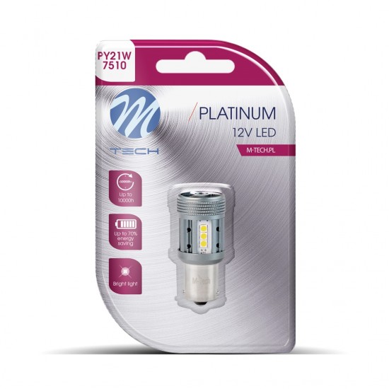 AMC-LB852Y-01B/MT - ΛΑΜΠΑΚΙ PY21W 12/24V BA15s 12xSMD3030 LED CAN-BUS ΠΟΡΤΟΚΑΛΙ PLATINIUM BLISTER M-TECH - 1 ΤΕΜ ΛΑΜΠΑΚΙ PY21W 12/24V BA15s 12xSMD3030 LED CAN-BUS ΠΟΡΤΟΚΑΛΙ PLATINIUM BLISTER M-TECH - 1 ΤΕΜ