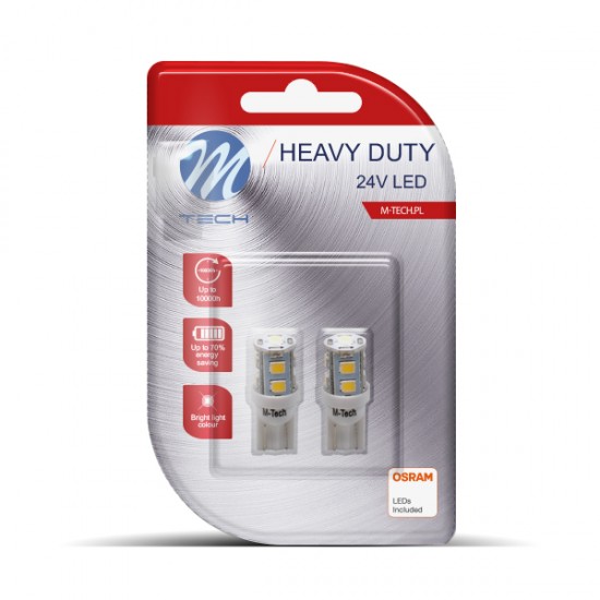 AMC-LB918W/MT - T10 W5W 24V W1,2x9,5d LED 9xSMD3528 ΛΕΥΚΟ ΔΙΑΘΛΑΣΗ (ΚΑΡΦΩΤΟ ΑΚΑΛΥΚΟ) HEAVY DUTY BLISTER 2ΤΕΜ. M-TECH T10 W5W 24V W1,2x9,5d LED 9xSMD3528 ΛΕΥΚΟ ΔΙΑΘΛΑΣΗ (ΚΑΡΦΩΤΟ ΑΚΑΛΥΚΟ) HEAVY DUTY BLISTER 2ΤΕΜ. M-TECH