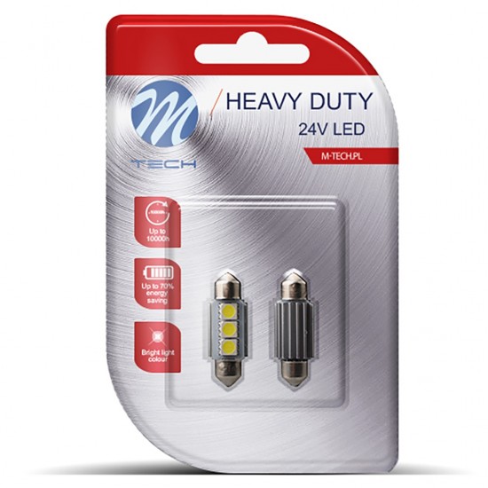 AMC-LB9310W/MT - ΛΑΜΠΑΚΙΑ ΠΛΑΦΟΝΙΕΡΑΣ C5W/C10W 24V 1W SV8,5 36mm LED CAN-BUS 3xSMD5050 ΛΕΥΚΟ BLISTER 2ΤΕΜ. M-TECH ΛΑΜΠΑΚΙΑ ΠΛΑΦΟΝΙΕΡΑΣ C5W/C10W 24V 1W SV8,5 36mm LED CAN-BUS 3xSMD5050 ΛΕΥΚΟ BLISTER 2ΤΕΜ. M-TECH