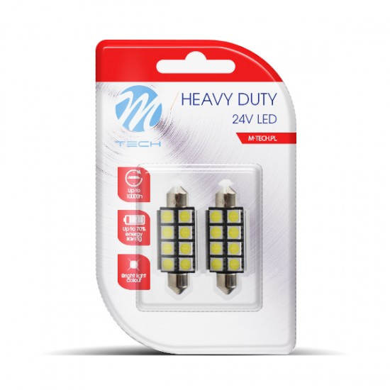 AMC-LB9327W/MT - ΛΑΜΠΑΚΙΑ ΠΛΑΦΟΝΙΕΡΑΣ C5W 24V 0,24W SV8,5 41mm LED CAN-BUS 8xSMD505 ΛΕΥΚΟ BLISTER 2ΤΕΜ. M-TECH ΛΑΜΠΑΚΙΑ ΠΛΑΦΟΝΙΕΡΑΣ C5W 24V 0,24W SV8,5 41mm LED CAN-BUS 8xSMD505 ΛΕΥΚΟ BLISTER 2ΤΕΜ. M-TECH