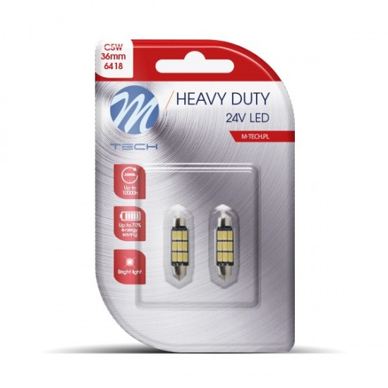 AMC-LB9815W/MT - ΛΑΜΠΑΚΙΑ ΠΛΑΦΟΝΙΕΡΑΣ C5W 24V SV8,5 36mm 9xSMD5630 LED ΛΕΥΚΟ HEAVY DUTY BLISTER M-TECH - 2 Τεμ. ΛΑΜΠΑΚΙΑ ΠΛΑΦΟΝΙΕΡΑΣ C5W 24V SV8,5 36mm 9xSMD5630 LED ΛΕΥΚΟ HEAVY DUTY BLISTER M-TECH - 2 Τεμ.