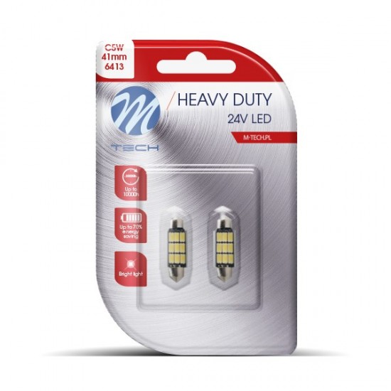 AMC-LB9816W/MT - ΛΑΜΠΑΚΙΑ ΠΛΑΦΟΝΙΕΡΑΣ C5W 24V SV8,5 41mm 9xSMD5630 LED ΛΕΥΚΟ HEAVY DUTY BLISTER M-TECH - 2 ΤΕΜ. ΛΑΜΠΑΚΙΑ ΠΛΑΦΟΝΙΕΡΑΣ C5W 24V SV8,5 41mm 9xSMD5630 LED ΛΕΥΚΟ HEAVY DUTY BLISTER M-TECH - 2 ΤΕΜ.