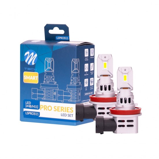 AMC-LSPROS11/MT - ΛΑΜΠΕΣ H11 12V 2x 21W max6.000K 4600lm PRO SMART SERIES LED M-TECH - 2 τεμ. ΛΑΜΠΕΣ H11 12V 2x 21W max6.000K 4600lm PRO SMART SERIES LED M-TECH - 2 τεμ.