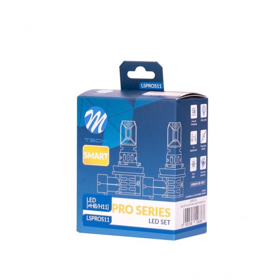 AMC-LSPROS11/MT - ΛΑΜΠΕΣ H11 12V 2x 21W max6.000K 4600lm PRO SMART SERIES LED M-TECH - 2 τεμ. ΛΑΜΠΕΣ H11 12V 2x 21W max6.000K 4600lm PRO SMART SERIES LED M-TECH - 2 τεμ.