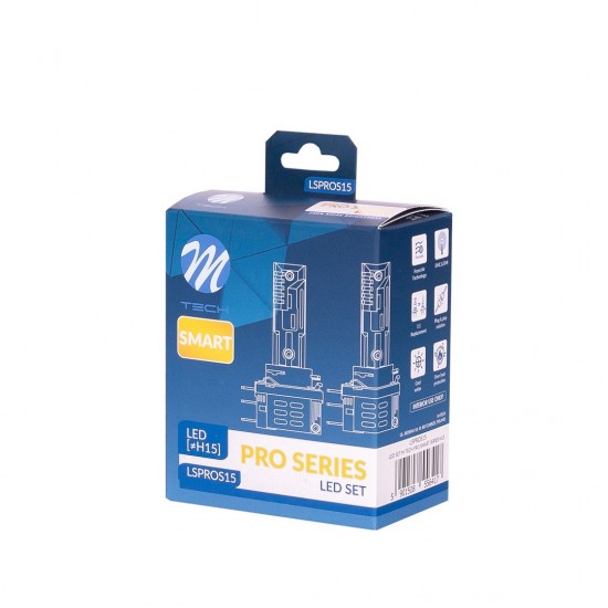 ΛΑΜΠΑ LED H15 12V IP65 6.000K 4.600lm LED SET PRO SMART SERIES M-TECH - 2 ΤΕΜ.