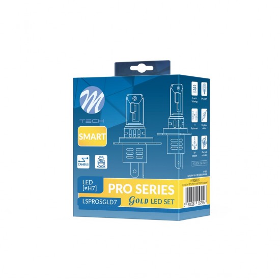 AMC-LSPROSGLD7/MT - ΛΑΜΠEΣ LED H7 12V 4.000K 48W 4.800lm LED CANBUS CSP5730 PRO SMART SERIES M-TECH - 2 ΤΕΜ. ΛΑΜΠEΣ LED H7 12V 4.000K 48W 4.800lm LED CANBUS CSP5730 PRO SMART SERIES M-TECH - 2 ΤΕΜ.