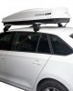 KIT ΜΕ ΜΠΑΡΕΣ ΟΡΟΦΗΣ ΓΙΑ SKODA RAPID SPACEBACK 5D 2013> ΑΛΟΥΜΙΝΙΟΥ & ΜΠΑΓΚΑΖΙΕΡΑ BOX 430 LT (ΛΕΥΚΗ-ΑΣΠΡΗ/ΓΥΑΛΙΣΤΕΡΗ) NORDRIVE