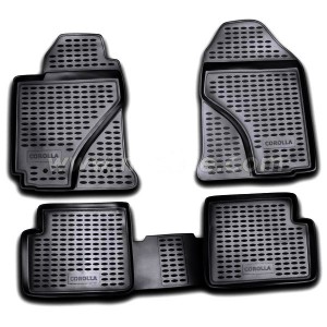 ΣΥΜΒΑΤΑ ΠΑΤΑΚΙΑ ΣΕ ΣΚΑΦΗ TPE ΛΑΣΤΙΧΟ ΓΙΑ TOYOTA COROLLA 2002-2007  ΣΕ ΜΑΥΡΟ ΧΡΩΜΑ NOVLINE - 4 ΤΕΜ.