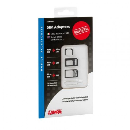 AMC-L.P15001/T - ΣΕΤ ΑΝΤΑΠΤΟΡΕΣ 3ΤΕΜ. UNIVERSAL ΓΙΑ ΚΑΡΤΕΣ SIM ΣΕΤ ΑΝΤΑΠΤΟΡΕΣ 3ΤΕΜ. UNIVERSAL ΓΙΑ ΚΑΡΤΕΣ SIM