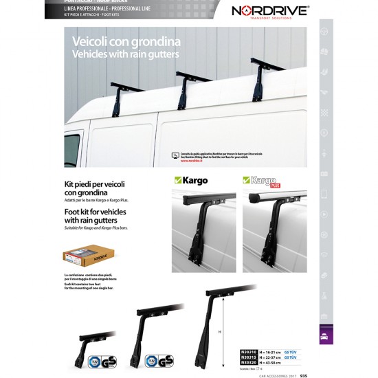 AMC-N30310 - KIT ΑΚΡΑ (ΠΟΔΙΑ) ΓΙΑ ΝΕΡΟΧΥΤΗ VAN ΥΨΟΣ 16-21 cm ΓΙΑ ΜΠΑΡΕΣ NORDRIVE (ΓΙΑ ΜΙΑ ΜΠΑΡΑ) - 2 TEM. KIT ΑΚΡΑ (ΠΟΔΙΑ) ΓΙΑ ΝΕΡΟΧΥΤΗ VAN ΥΨΟΣ 16-21 cm ΓΙΑ ΜΠΑΡΕΣ NORDRIVE (ΓΙΑ ΜΙΑ ΜΠΑΡΑ) - 2 TEM.