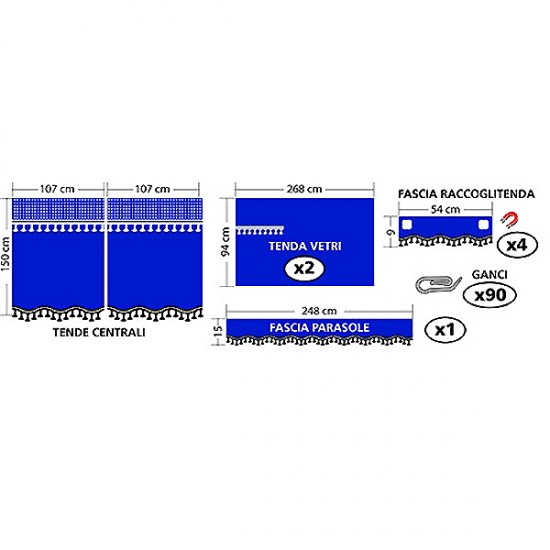 AMC-L9863.1 - ΣΕΤ ΚΟΥΡΤΙΝΑΚΙΑ-ΣΚΙΑΣΤΡΑ ΦΟΡΤΗΓΟΥ ΜΠΛΕ ΣΕΤ ΚΟΥΡΤΙΝΑΚΙΑ-ΣΚΙΑΣΤΡΑ ΦΟΡΤΗΓΟΥ ΜΠΛΕ