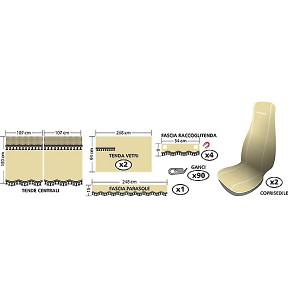 ΣΕΤ ΚΑΛΥΜΜΑΤΑ ΚΑΘΙΣΜΑΤΟΣ ΦΟΡΤΗΓΟΥ+ΚΟΥΡΤΙΝΕΣ 11ΤΕΜ. MELISSA ΜΠΕΖ