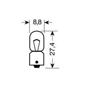 ΛΑΜΠΑΚΙΑ ΜΙΝΙΟΝ 12V T4W BA9s ΜΩΒ