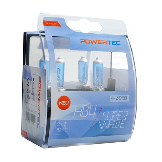 AMC-PTZSWHB4-DUO/MT - HB4 12V 55W 3.450K P22d POWERTECK SUPERWHITE 2ΤΕΜ. HB4 12V 55W 3.450K P22d POWERTECK SUPERWHITE 2ΤΕΜ.