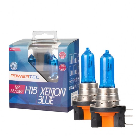AMC-PTZXBH15-DUO/MT - ΛΑΜΠΕΣ H15 55/15W 12V POWERTEC XENON BLUE mTECH - 2 Τεμ. ΛΑΜΠΕΣ H15 55/15W 12V POWERTEC XENON BLUE mTECH - 2 Τεμ.