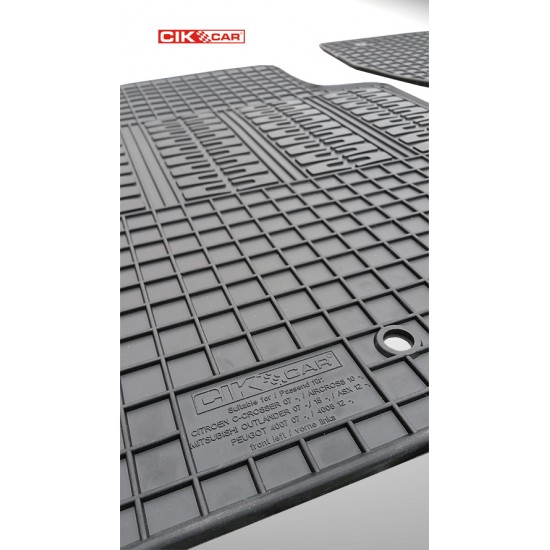 ΜΑΡΚΕ ΠΑΤΑΚΙΑ ΣΕ ΣΚΑΦΗ ΛΑΣΤΙΧΟ ΓΙΑ CITROEN C4 AIRCROSS 2010-2017 / PEUGEOT 4008 2012-2016 / MITSUBISHI ASX 2010-2012 ΣΕ ΜΑΥΡΟ ΧΡΩΜΑ ΜΕ ΚΟΥΜΠΩΜΑΤΑ CIK - 4 ΤΕΜ.